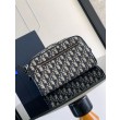 Borsa da toilette Dior in jacquard beige obliquo Dior