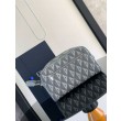 Borse Replica da toilette Dior in tela grigia CD Diamond
