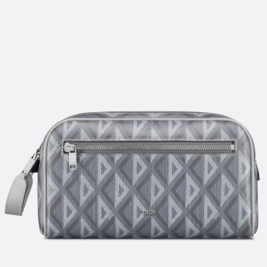 Borse Replica da toilette Dior in tela grigia CD Diamond