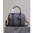 Borsa Dior Groove 25 Oblique jacquard Blu scuro