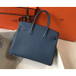 Borsa Hermes Birkin 30 cm in pelle Clemence agata blu Borsa Hermes Birkin 30 cm in pelle Clemence agata blu