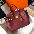 Borsa Hermes Birkin 30 cm in pelle Clemence bordeaux Borsa Hermes Birkin 30 cm in pelle Clemence bordeaux