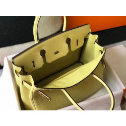 Borse Firmate Replica Hermes Birkin 30 cm in pelle Clemence Jaune Poussin GHW