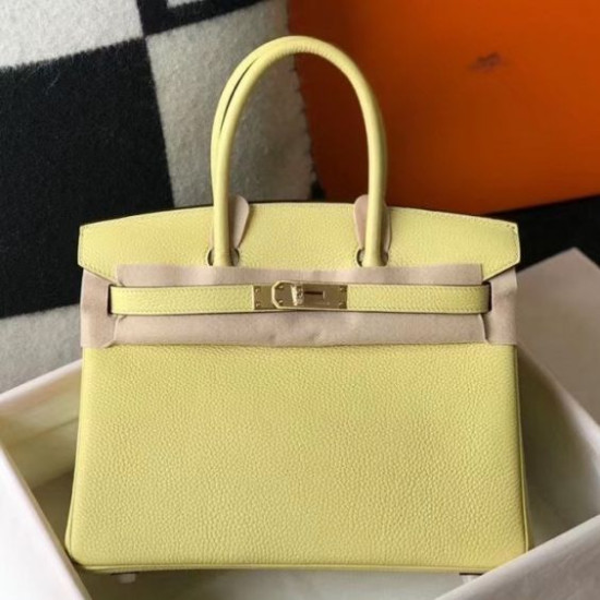 Borse Firmate Replica Hermes Birkin 30 cm in pelle Clemence Jaune Poussin GHW Borse Firmate Replica Hermes Birkin 30 cm in pelle Clemence Jaune Poussin GHW