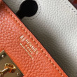 Replica Perfetta Hermes Birkin tricolore 30 cm in pelle Clemence arancione/bianca/nera Replica Perfetta Hermes Birkin tricolore 30 cm in pelle Clemence arancione/bianca/nera