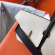 Replica Perfetta Hermes Birkin tricolore 30 cm in pelle Clemence arancione/bianca/nera Replica Perfetta Hermes Birkin tricolore 30 cm in pelle Clemence arancione/bianca/nera