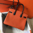 Replica Perfetta Hermes Birkin tricolore 30 cm in pelle Clemence arancione/bianca/nera Replica Perfetta Hermes Birkin tricolore 30 cm in pelle Clemence arancione/bianca/nera