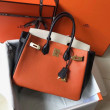 Replica Perfetta Hermes Birkin tricolore 30 cm in pelle Clemence arancione/bianca/nera Replica Perfetta Hermes Birkin tricolore 30 cm in pelle Clemence arancione/bianca/nera