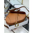 Borse Replica Saddle Dior con tracolla in pelle di vitello martellata marrone