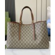 Borse Firmate Replica tote media Gucci GG Emblem 815213 Caffè