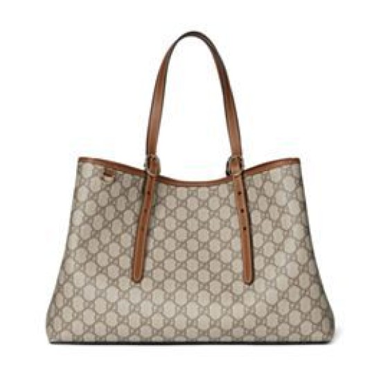 Borse Firmate Replica tote media Gucci GG Emblem 815213 Caffè