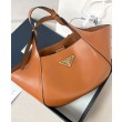 Borse Imitazioni tote media Prada 1BG483 Caffè