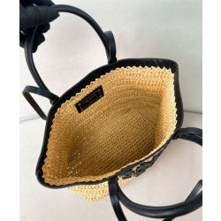 Imitazioni borse griffate tote piccola Prada all'uncinetto 1BG500 Albicocca