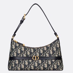 Riproduzione Fedele Mini borsa Dior 30 Montaigne Cigale in jacquard blu obliquo imitazioni