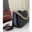 Dettagli perfetti Borse Replica di alta qualità piccola Gucci GG Emblem 815263 Nero