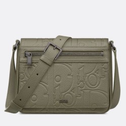 Borsa a tracolla da uomo Dior con patta in pelle kaki Gravity