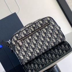 Riproduzione Fedele Borsa da toilette Dior in jacquard beige obliquo Dior imitazioni