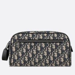 Riproduzione Fedele Borsa da toilette Dior in jacquard beige obliquo Dior imitazioni