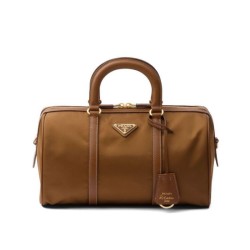 fedele Borsa tote Prada Fever-Edition in nylon riciclato e Safiano Caffè