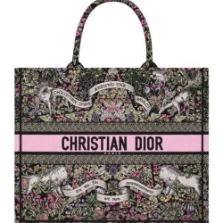 Riproduzione Fedele Dior Dior Book Tote Grande Rosa imitazioni