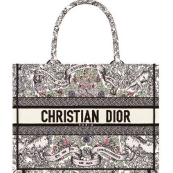 Riproduzione Fedele Dior Dior Book Tote Media Grigio imitazioni