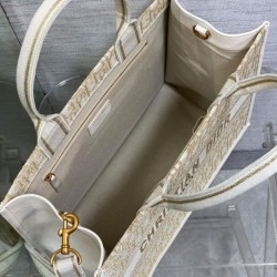 Riproduzione Fedele Dior Dior Book Tote Media Crema imitazioni