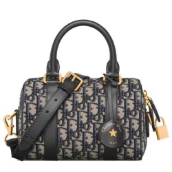 Riproduzione Fedele Borsa Dior Groove 20 Dior Oblique jacquard Blu scuro imitazioni