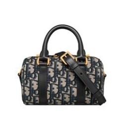 Riproduzione Fedele Borsa Dior Groove 16 Mini Dior Oblique jacquard Blu scuro imitazioni