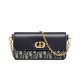 Riproduzione Fedele Mini borsa Dior 30 Montaigne Avenue East-West Double Carry Blu scuro imitazioni