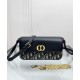 Riproduzione Fedele Mini borsa Dior 30 Montaigne Avenue East-West Double Carry Blu scuro imitazioni