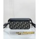 Riproduzione Fedele Mini borsa Dior 30 Montaigne Avenue East-West Double Carry Blu scuro imitazioni