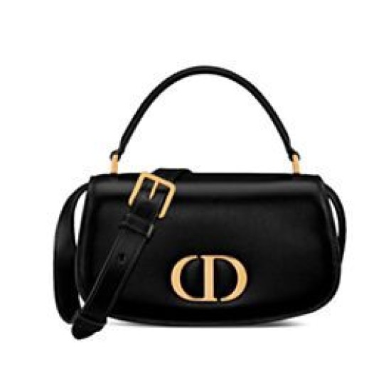 Qualità Specchio Replica Borsa a mano piccola Dior 30 Montaigne Avenue Nero Riproduzione Fedele Borsa a mano piccola Dior 30 Montaigne Avenue Nero imitazioni