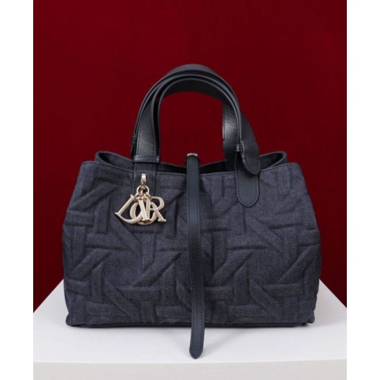 Qualità Specchio Replica Borse Firmate media Dior Toujours Blu Scuro Riproduzione Fedele Borse Firmate Replica media Dior Toujours Blu Scuro imitazioni