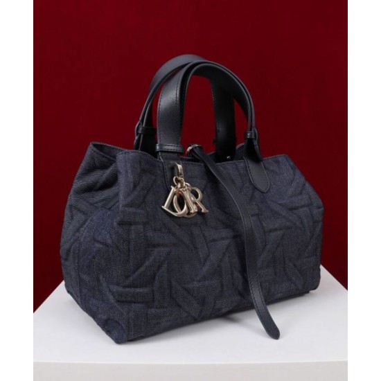 Qualità Specchio Replica Borse Firmate media Dior Toujours Blu Scuro Riproduzione Fedele Borse Firmate Replica media Dior Toujours Blu Scuro imitazioni