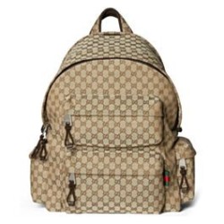 Riproduzione Fedele Zaino grande Gucci con logo Gucci 800182 Albicocca imitazioni