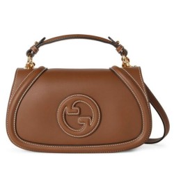 Riproduzione Fedele Borse Replica Piccola con Manico Superiore Gucci Blondie 815714 Caffè imitazioni