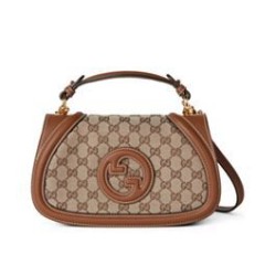 Riproduzione Fedele Imitazione Borsa piccola Gucci Blondie con manico superiore 815714 Caffè imitazioni