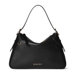 Riproduzione Fedele Borse Replica fedele media Gucci GG Emblem 815217 Nero imitazioni