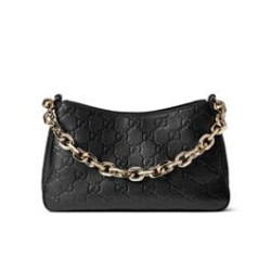 Riproduzione Fedele Dettagli perfetti Borse Replica di alta qualità piccola Gucci GG Emblem 815263 Nero imitazioni