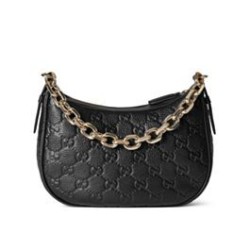 Riproduzione Fedele Borse Firmate Replica a tracolla piccola Gucci con stemma GG 815409 Nera imitazioni