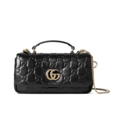 Borse Imitazioni Mini con Manico Superiore Gucci GG Milano 806017 Nero