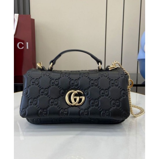Qualità Specchio Replica Borse Imitazioni Mini con Manico Superiore Gucci GG Milano 806017 Nero Riproduzione Fedele Borse Imitazioni Mini con Manico Superiore Gucci GG Milano 806017 Nero imitazioni