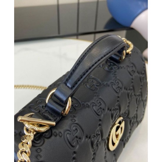 Qualità Specchio Replica Borse Imitazioni Mini con Manico Superiore Gucci GG Milano 806017 Nero Riproduzione Fedele Borse Imitazioni Mini con Manico Superiore Gucci GG Milano 806017 Nero imitazioni