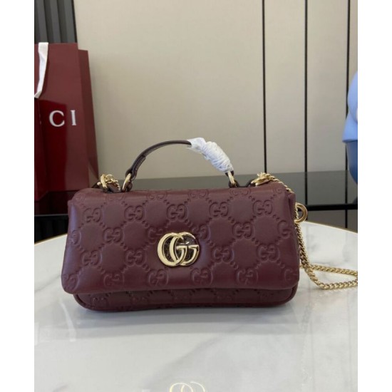 Qualità Specchio Replica Perfetta Mini con Manico Superiore Gucci GG Milano 806017 Malva Riproduzione Fedele Replica Perfetta Mini con Manico Superiore Gucci GG Milano 806017 Malva imitazioni