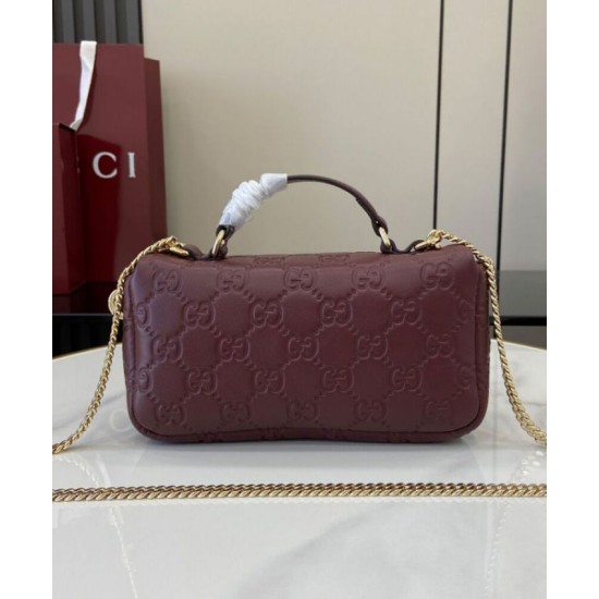 Qualità Specchio Replica Perfetta Mini con Manico Superiore Gucci GG Milano 806017 Malva Riproduzione Fedele Replica Perfetta Mini con Manico Superiore Gucci GG Milano 806017 Malva imitazioni