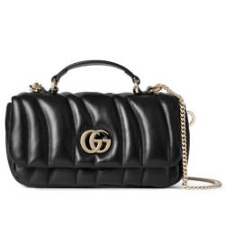 Riproduzione Fedele Borsa Mini con Manico Superiore Gucci GG Milano Nero imitazioni