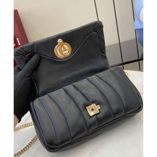 Riproduzione Fedele Borsa Mini con Manico Superiore Gucci GG Milano Nero imitazioni