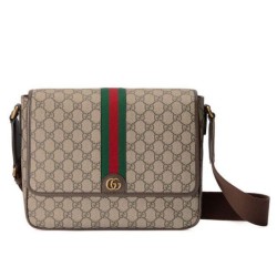 Riproduzione Fedele Borse Firmate Replica Messenger Gucci Ophidia Media 761741 Caffè Scuro imitazioni