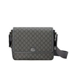 Riproduzione Fedele Borsa Messenger Gucci Ophidia Media 761741 Grigio Scuro imitazioni