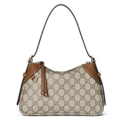 Riproduzione Fedele Imitazioni borse griffate a tracolla piccola Gucci GG Emblem 815218 Caffè imitazioni
